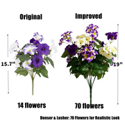 19 Inch UV-Resistant Artificial Silk Petunias, Realistic Outdoor Decor, Bulk Quantity