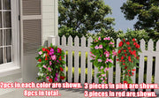 UV-Resistant Artificial Hanging Impatiens Flowers, 12 Inch, Outdoor Garden Patio Yard Decor, Bulk 10 Pcs