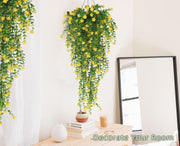 3 Pcs Artificial Spring Flower Hanging Garland for Basket Outdoor UV Protection