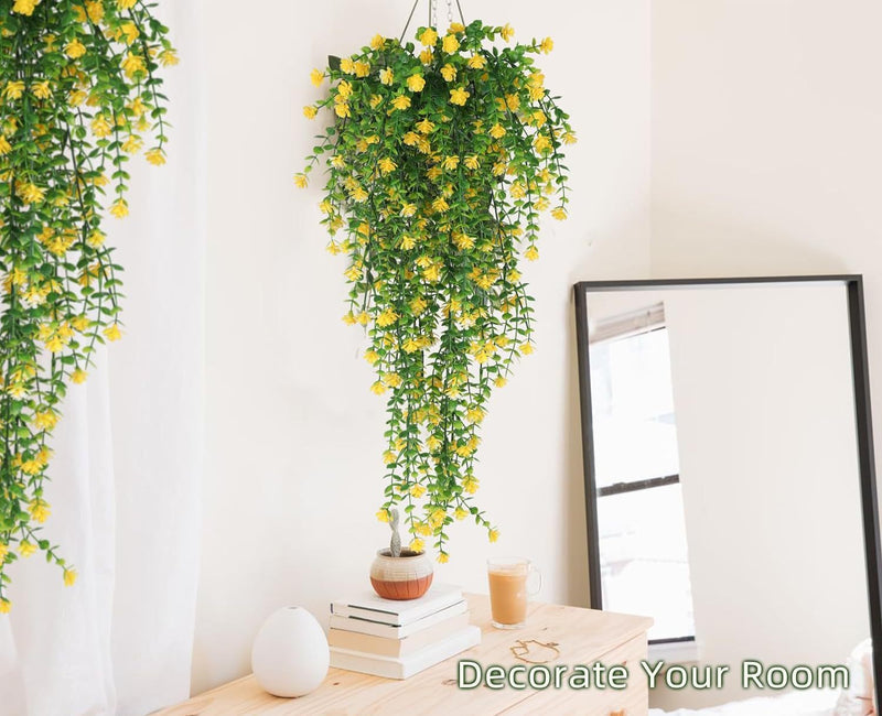 3 Pcs Artificial Spring Flower Hanging Garland for Basket Outdoor UV Protection