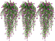3 Pcs Artificial Spring Flower Hanging Garland for Basket Outdoor UV Protection