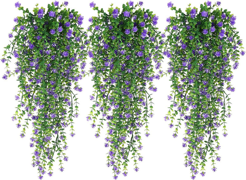 3 Pcs Artificial Spring Flower Hanging Garland for Basket Outdoor UV Protection