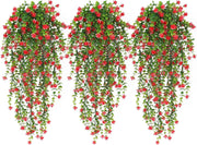 3 Pcs Artificial Spring Flower Hanging Garland for Basket Outdoor UV Protection