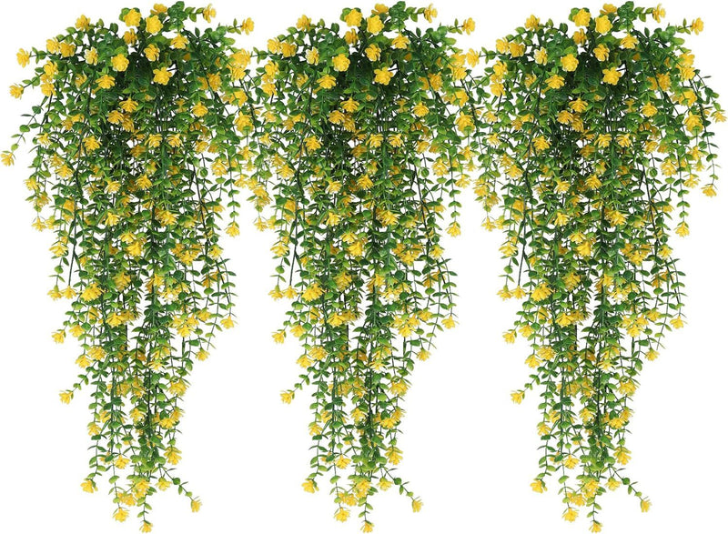 3 Pcs Artificial Spring Flower Hanging Garland for Basket Outdoor UV Protection