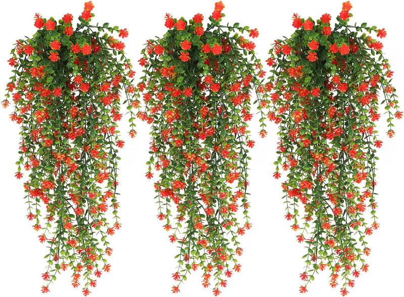3 Pcs Artificial Spring Flower Hanging Garland for Basket Outdoor UV Protection