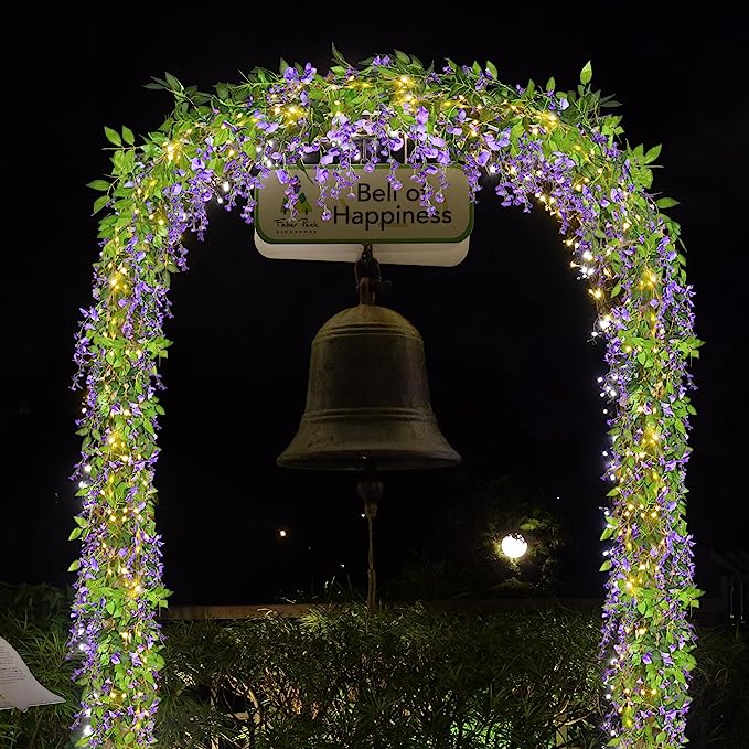 7 Ft Artificial Silk Wisteria Garland, Hanging Flowers for Wedding Arch, Outdoor Garden Porch Decor, Bulk Quantity