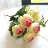 Upgraded Miniature Roses Bouquet Bush Artificial Silk Flowers Wholesale