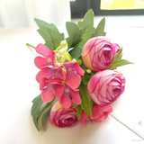 Upgraded Miniature Roses Bouquet Bush Artificial Silk Flowers Wholesale