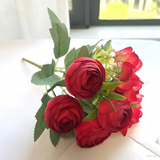 Upgraded Miniature Roses Bouquet Bush Artificial Silk Flowers Wholesale