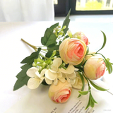 Upgraded Miniature Roses Bouquet Bush Artificial Silk Flowers Wholesale