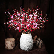 Artificial Red Berry Flower Bush Stems 12 Inch 10 Pcs Bulk Valentine’s Day Wedding Anniversary Vase Decor