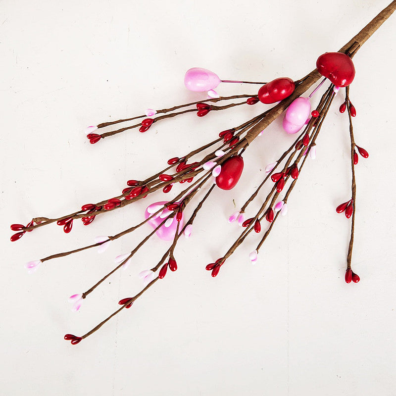 Artificial Red Berry Flower Bush Stems 12 Inch 10 Pcs Bulk Valentine’s Day Wedding Anniversary Vase Decor
