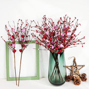Artificial Red Berry Flower Bush Stems 12 Inch 10 Pcs Bulk Valentine’s Day Wedding Anniversary Vase Decor