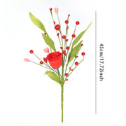 3 Pcs 17 Inch Artificial Tulip and Rose Flower Stems Bouquet with Butterfly Decoration