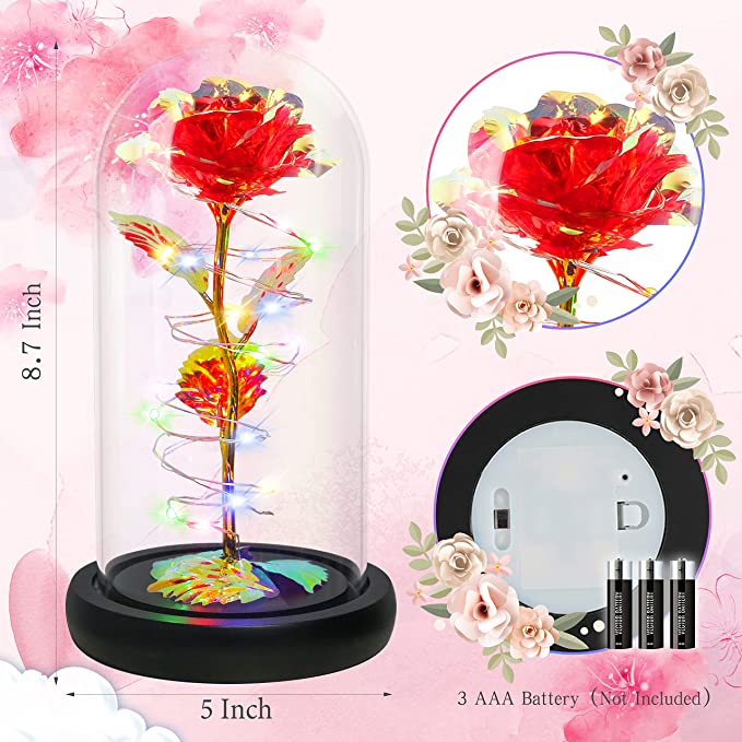 Artificial Silk Rose Bouquet 12 Inch 10 Stems Red Valentine's Day Gift for Women