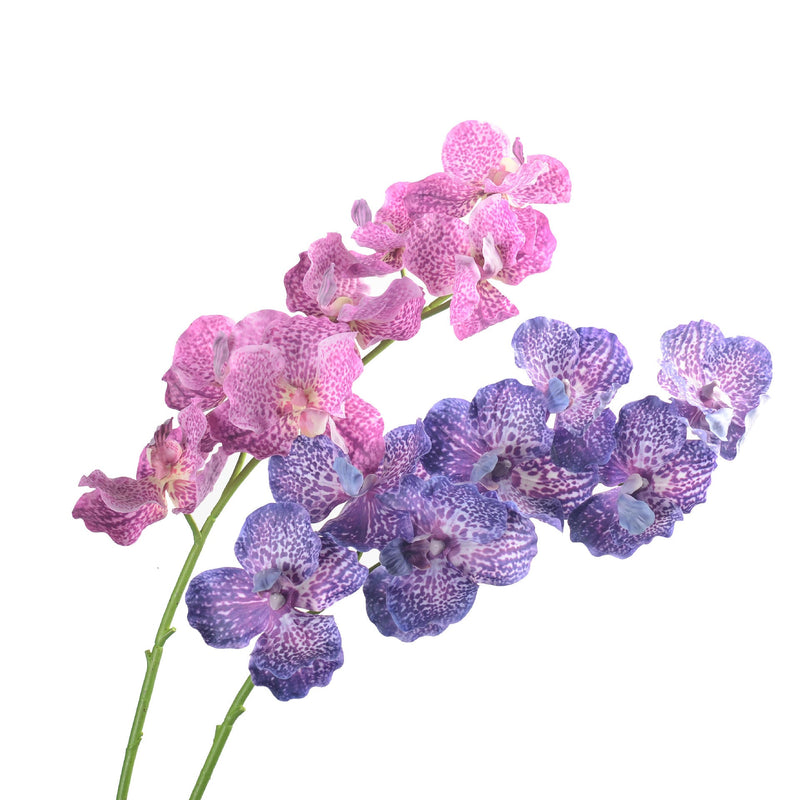 30 Inch Real Touch Vanda Miss Joaquim Orchid Stems, 10 Pcs Artificial Silk Flowers