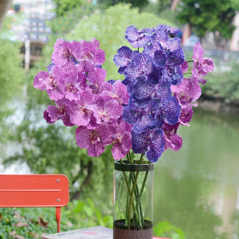 30 Inch Real Touch Vanda Miss Joaquim Orchid Stems, 10 Pcs Artificial Silk Flowers