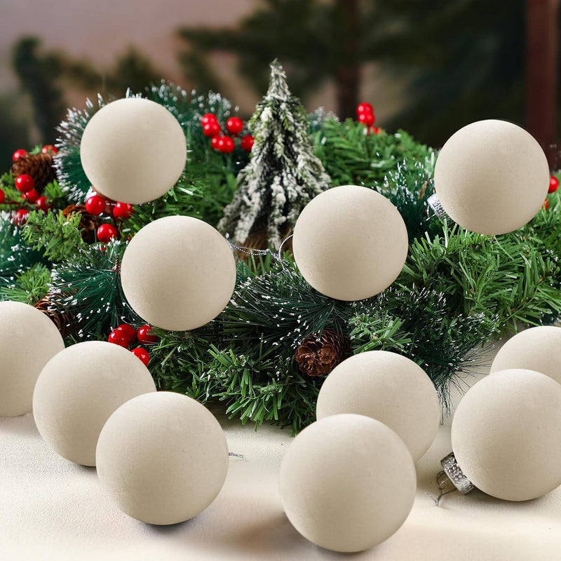 15 Pcs 2.3 Inch Velvet Christmas Ball Ornaments Soft Plush Holiday Tree Decor