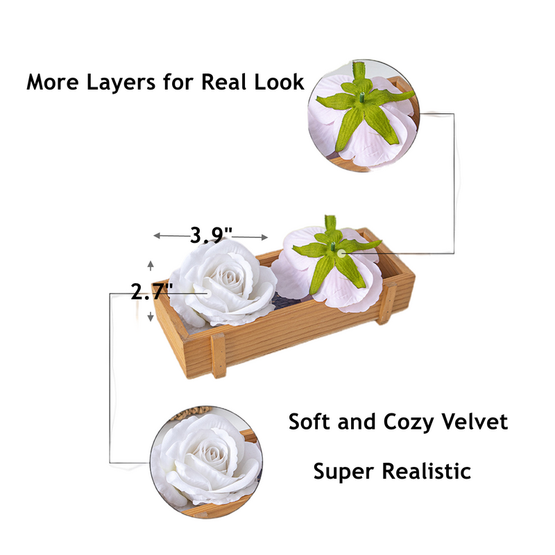 10 Pcs Artificial Bionic Flannel Rose Heads for DIY Wedding Party Baby Shower Decoration
