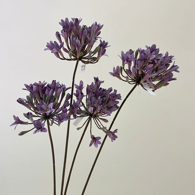 24 Inch Artificial Silk Agapanthus Stems Vintage Style Bulk 10 Pcs