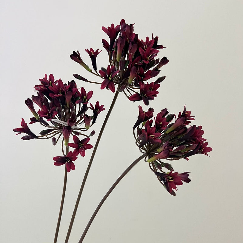 24 Inch Artificial Silk Agapanthus Stems Vintage Style Bulk 10 Pcs