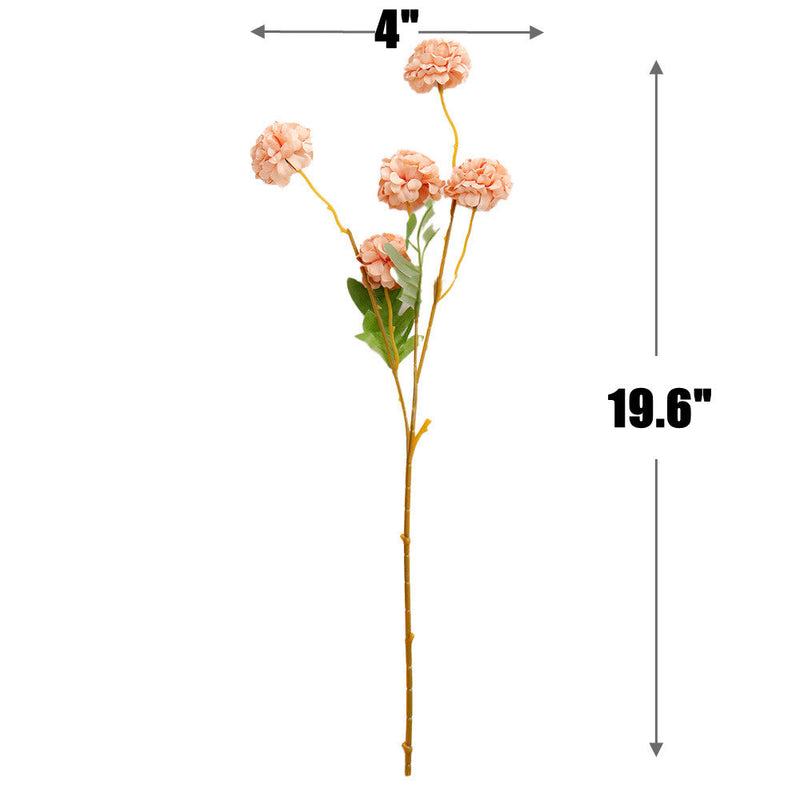 19.6 Inch Artificial Chrysanthemum Pom Ball Flower Branches Bulk Quantity