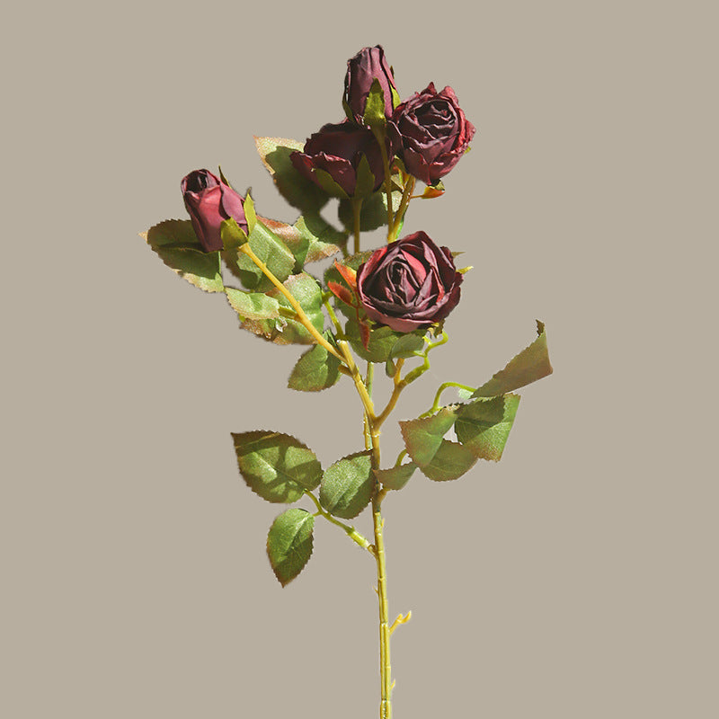 16 Inch Burnt Orange Silk Rose Stems, 10 Pcs Artificial Flowers Bulk Wholesale