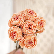1 Bundle 12 Inch Vintage Artificial Roses American Burnt Edge Bouquet - Artificialmerch