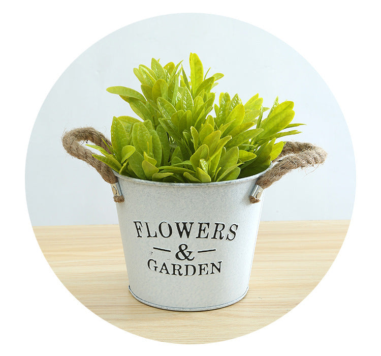 Vintage Distressed White Metal Flower Bucket - Rustic Planter for Succulents, IndoorOutdoor Decor (3 Sizes)