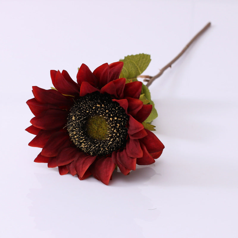 17 Inch Retro Sunflower Stems 10 Pcs Vintage Silk Artificial Flowers