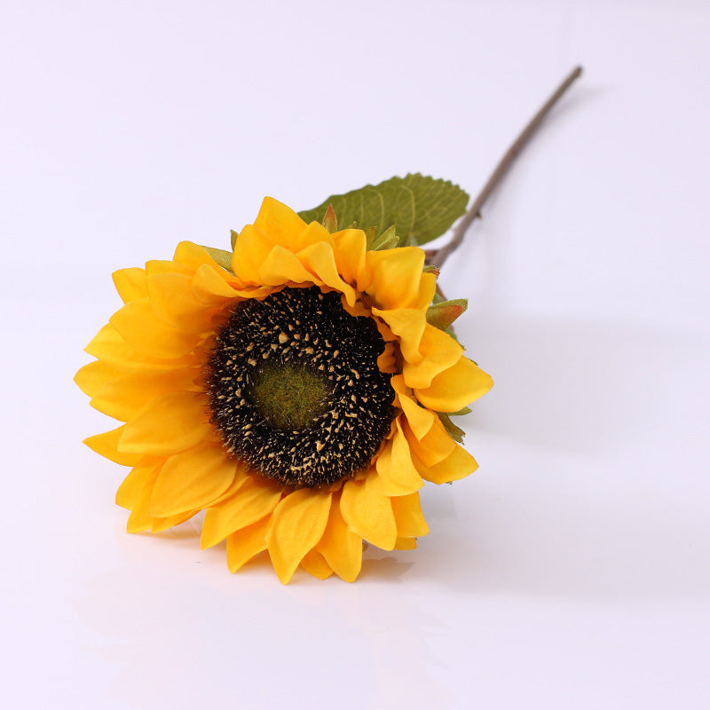 17 Inch Retro Sunflower Stems 10 Pcs Vintage Silk Artificial Flowers
