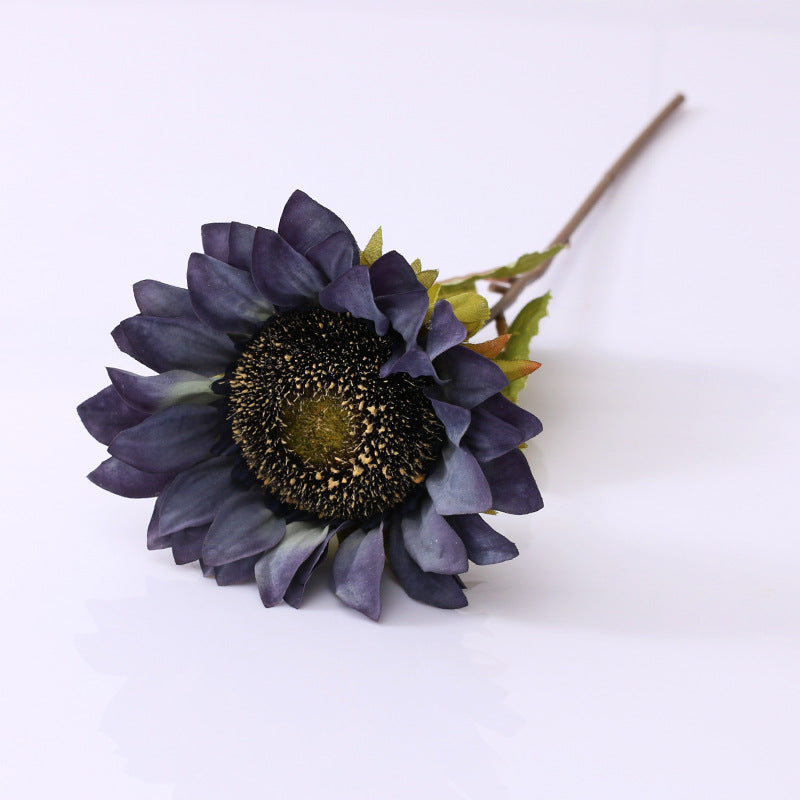 17 Inch Retro Sunflower Stems 10 Pcs Vintage Silk Artificial Flowers