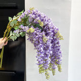 Bulk Exclusive Extra Long Wisteria Stems Violet Artificial Hanging Flowers for Tall Vases and Event Decor Wholesale