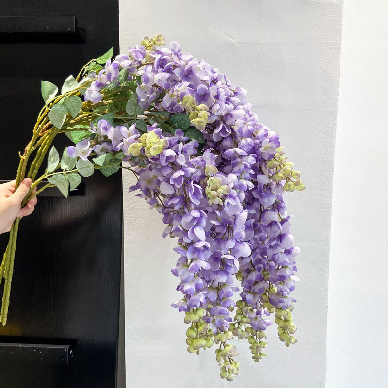 Extra Long Wisteria Blossom Stems 10 Pcs Hanging Artificial Flowers for Spring Decor