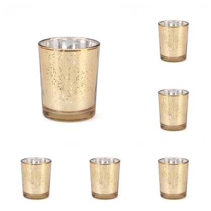 Bulk Set of 6 Votive Tea Lights Candles Holders for Wedding Centerpieces & Party Wholesale
