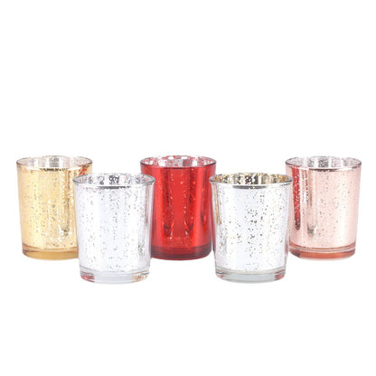 Bulk Set of 6 Votive Tea Lights Candles Holders for Wedding Centerpieces & Party Wholesale
