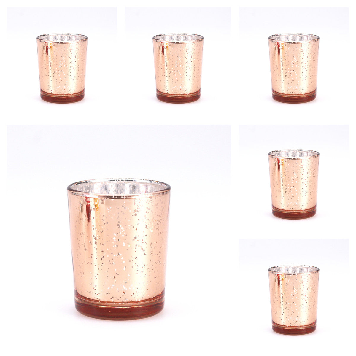 Bulk Set of 6 Votive Tea Lights Candles Holders for Wedding Centerpieces & Party Wholesale