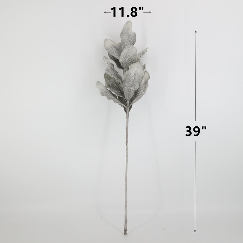 39 Inch Artificial Lambs Ear Plant Spray Stem Silver Ragwort Foliage Bulk Wholesale