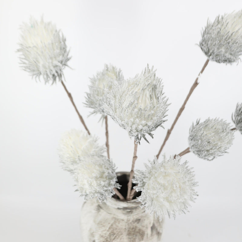 39 Inch Snowy Ball Artificial Flowers Bulk Long Stem 10 Pcs Silk Stems