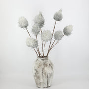 39 Inch Snowy Ball Artificial Flowers Bulk Long Stem 10 Pcs Silk Stems