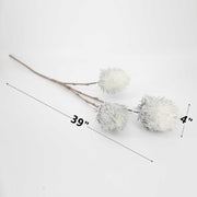 39 Inch Snowy Ball Artificial Flowers Bulk Long Stem 10 Pcs Silk Stems