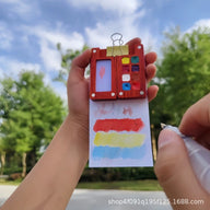 Walnut Mini Foldable Watercolor Palette - Portable Travel Paint Box for Outdoor Sketching