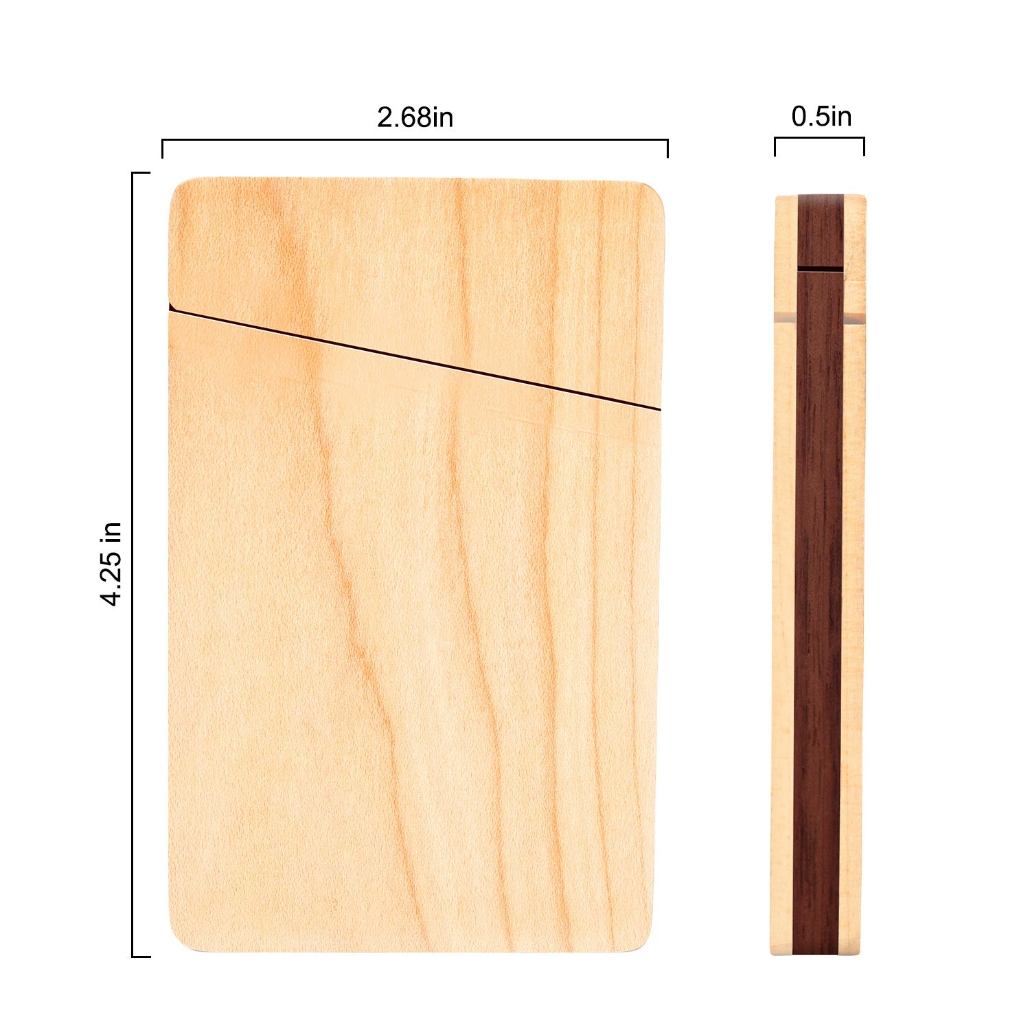 Walnut Wood Business Card Holder - 4.25"×2.68"×0.5" Portable Card Case for Professional & Daily Use