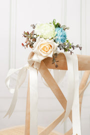 Ceremony Chair Decorations 8 Pcs Rose Style Artificial Flowers