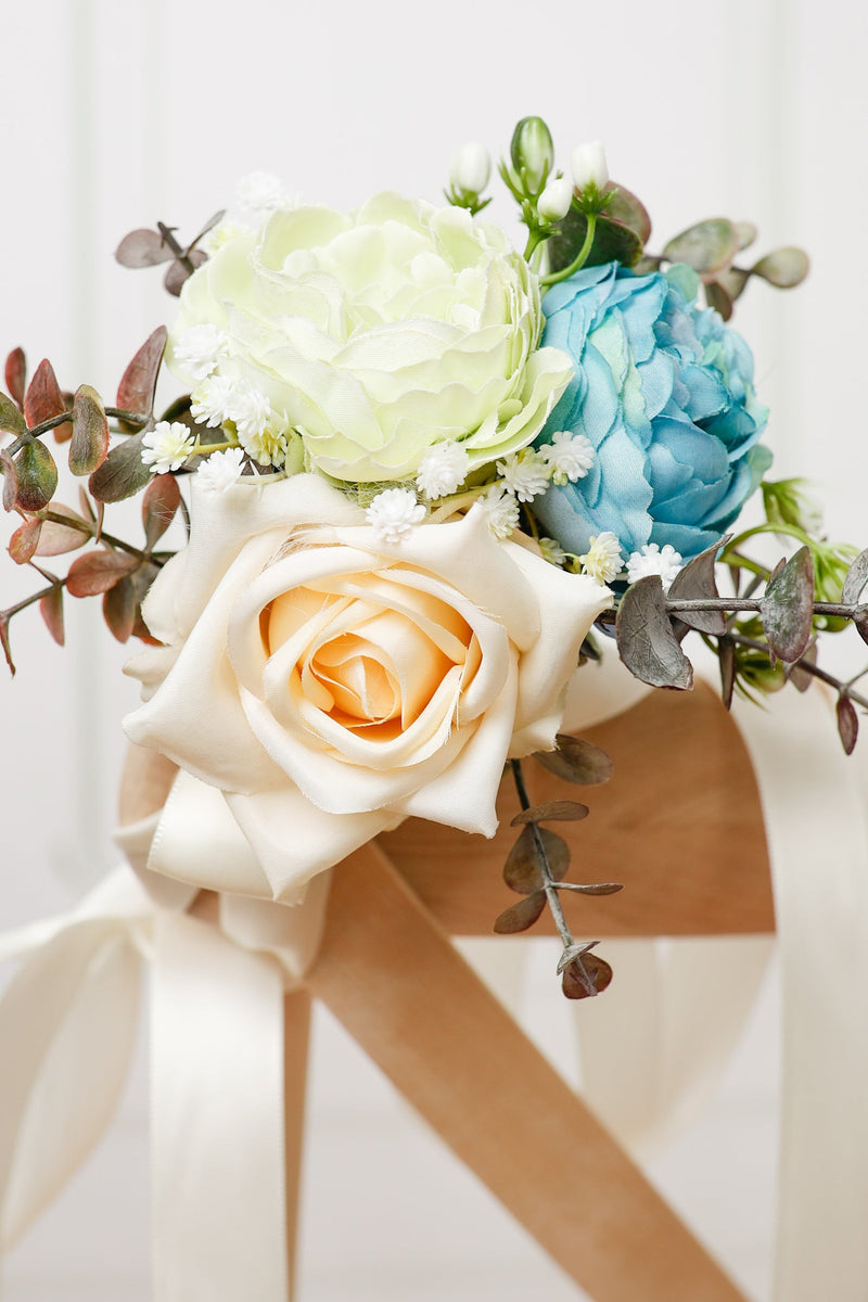 Ceremony Chair Decorations 8 Pcs Rose Style Artificial Flowers