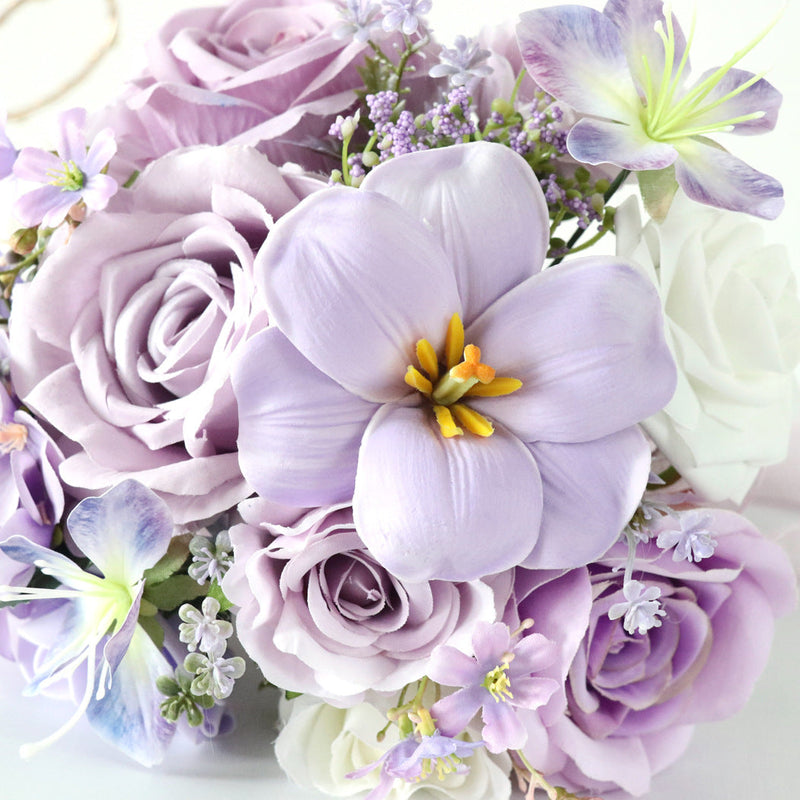 8.6 Inch Artificial Wedding Bouquets 10 Pcs Bridal Bridesmaid Flowers Church Decoration