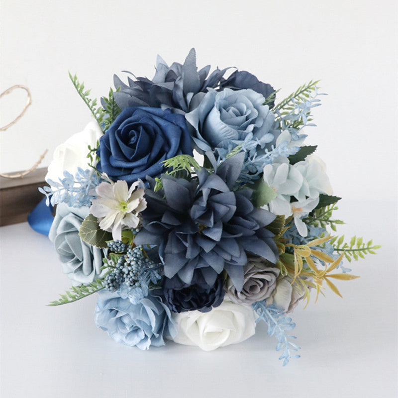 8.6 Inch Artificial Wedding Bouquets 10 Pcs Bridal Bridesmaid Flowers Church Decoration