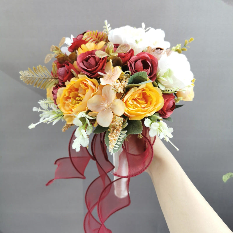 23 Colors 7 Inch Artificial Bridesmaid Bouquets Bulk Wedding Flowers Wholesale