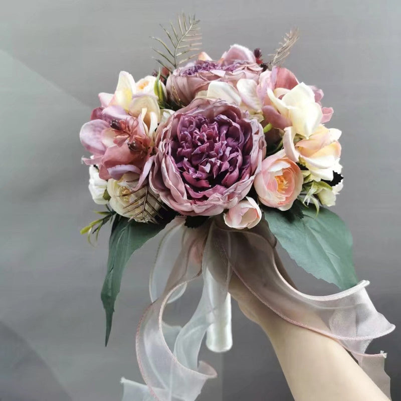 23 Colors 7 Inch Artificial Bridesmaid Bouquets Bulk Wedding Flowers Wholesale