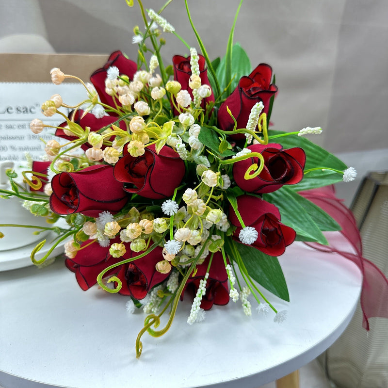23 Colors 7 Inch Artificial Bridesmaid Bouquets Bulk Wedding Flowers Wholesale